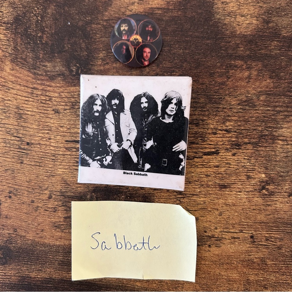 VTG 80’s Black Sabbath Pinback Concert buttons pins hard Rock metal enamel